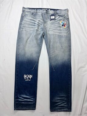 Born Fly Men’s Ombre Blue Straight Jeans size 46